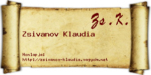 Zsivanov Klaudia névjegykártya