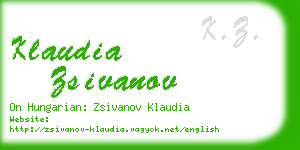 klaudia zsivanov business card